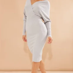 Robe Pull Cache-coeur Grise à épaules Dénudées -Jupe Lumine Soldes Boutique 003da5f834f63dfc8cfb7eccd49858fae3d62aae cmu0239 4