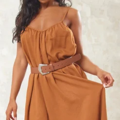 Robe Longue Plissée Rouille Superposée à Bretelles -Jupe Lumine Soldes Boutique 009b7c5a24b4f120e0e63b2f58bc83f5ac02a61a cne1533 4