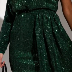 Robe Moulante Asymétrique En Sequins Vert émeraude Effet Drapé -Jupe Lumine Soldes Boutique 00b3e2a5a49177ac8b73fcd65bfe7ec555d5d3a1 cnb3649 4