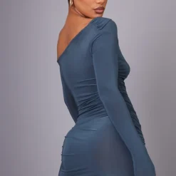 Robe Asymétrique Moulante Gris Anthracite à Fronces -Jupe Lumine Soldes Boutique 018590a07d7848481044620d80970b524657ad8c cnc6170 2