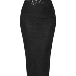 Robe Longue à Corset Bustier En Dentelle Fleurie Noire -Jupe Lumine Soldes Boutique 01b7813b0eda4064b2cd237a14bc326961864597 cne8536 5