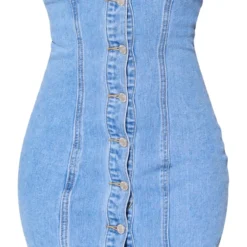 Robe Courte En Jean Bleu Vif à Ourlet Incurvé Et Boutons -Jupe Lumine Soldes Boutique 02f7236f574cfac2e914d2f4870104863308b502 cnc9810 5