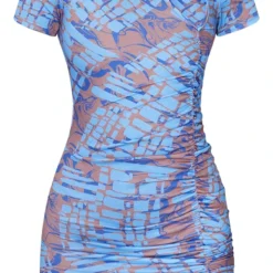 Robe Moulante Manches Courtes Froncée Bleue Imprimée Marbre à Découpe -Jupe Lumine Soldes Boutique 0336ecaa10d84170b8489e04bf523fcf8b4d51f4 cmt3811 6