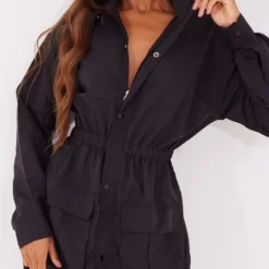 Robe Droite Noire à Boutons-pression Et Poches Frontales -Jupe Lumine Soldes Boutique 033e27f37db5e267a41226c17acbf41d3f173803 cna6597 4