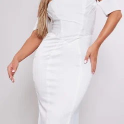 Robe-corset Longue Blanche à Dos Nu Découpé Et Col Bardot -Jupe Lumine Soldes Boutique 03c38b0011f08e0c631dbf178d5392112f73acc6 cne2933 4