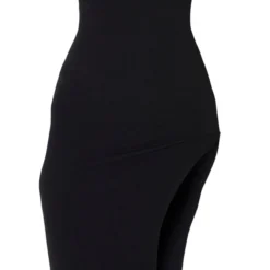 Robe Mi-longue Noire à Fente Sur Le Côté Et Manchettes -Jupe Lumine Soldes Boutique 04dc8fb78b1e128fc6448fb054409edbf9e4cdb3 cmh3775 3