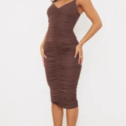 Robe Mi-longue Chocolat Très Froncée à Bretelles Fines 7 Robe Mi-longue Chocolat Très Froncée à Bretelles Fines -Jupe Lumine Soldes Boutique 0545fbdbbdde6bf482c6072d7c8403234ac071eb cnb2812 3