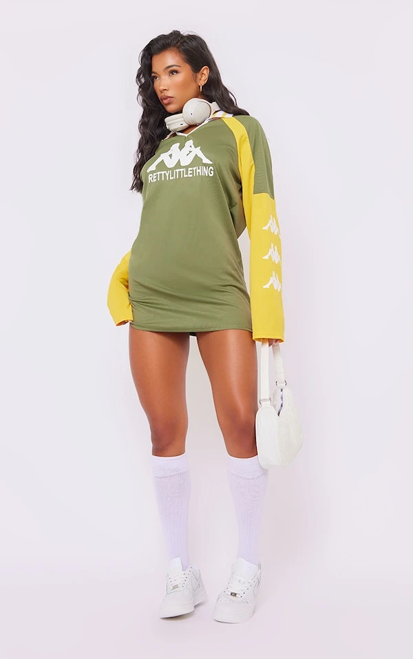 Robe T-shirt Style Universitaire Kaki