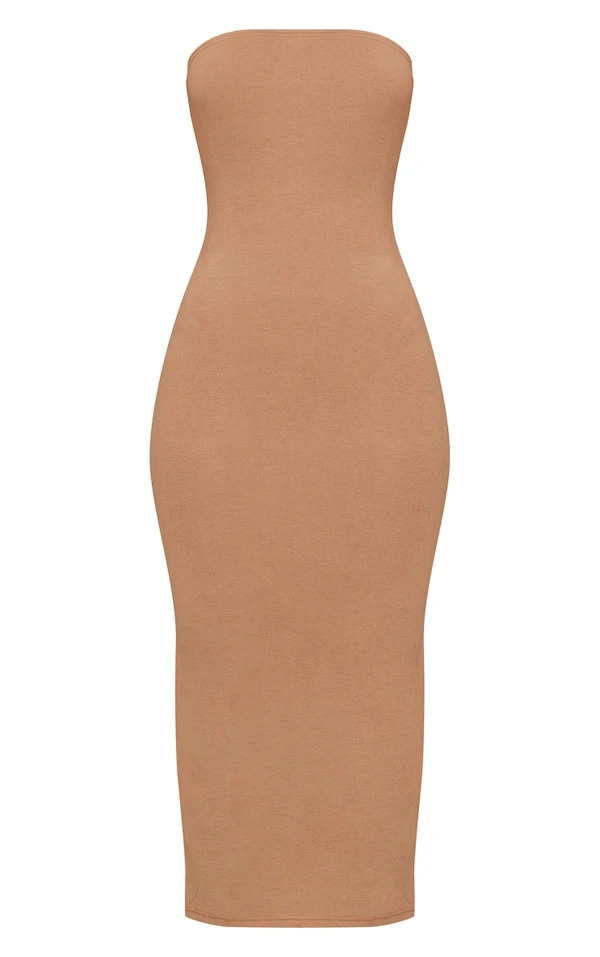 Longue Robe Bandeau Camel Basique 5 Longue Robe Bandeau Camel Basique – Image 5