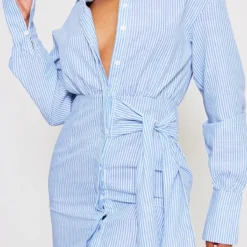 Robe Chemise Rayée Bleu Clair à Boutons Et Noeud 7 Robe Chemise Rayée Bleu Clair à Boutons Et Noeud -Jupe Lumine Soldes Boutique 07f46fd709e5c3ade9db06d5f5e2e430b44d749a cnc8287 4