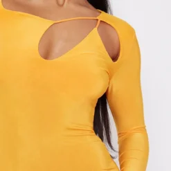 Logic Robe Très Moulante Orange à Découpes Multiples Et Manches Longues -Jupe Lumine Soldes Boutique 084c861cdd4b32bf653d817a00d6456b4fff505e cmz5875 5