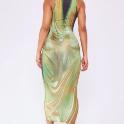 Robe Longue Verte à Imprimé Corps Abstrait Et Dos Nageur -Jupe Lumine Soldes Boutique 087ab50712857dc36067ecfc43fa9734b533d032 cne3809 2