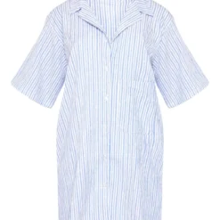 Robe Chemise Texturée Rayée Bleue à Manches Courtes Et Poche -Jupe Lumine Soldes Boutique 08b560d9d2f9389f66d9fd0e92231799ddd919d7 cne8552 5