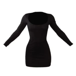 Mini Robe Corset Moulante Côtelée Noire à Coutures Et Col Carré -Jupe Lumine Soldes Boutique 0916e53ba631de2b6d32b470511478ec6f6c9051 cnd1316 5