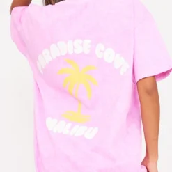 Robe T-shirt Rose Délavée à Imprimé Paradise -Jupe Lumine Soldes Boutique 0a02304bc6fc907213e98878ea1067db27a0733b cne6556 4