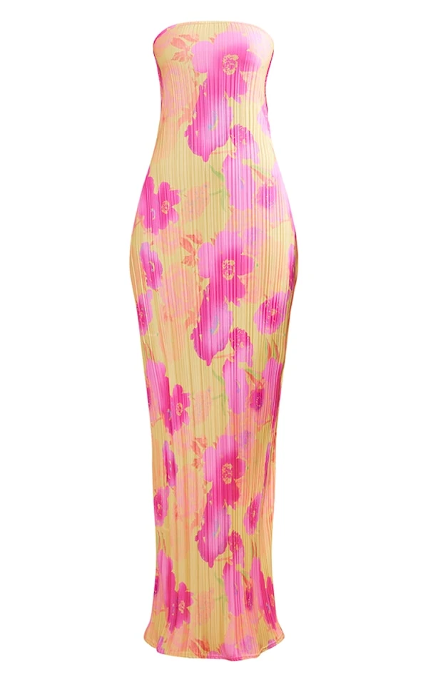 Logic Robe Bustier Longue Plissée Fleurie Multicolore à Dos Bénitier 5 Logic Robe Bustier Longue Plissée Fleurie Multicolore à Dos Bénitier – Image 5