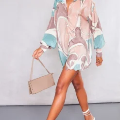 Robe Chemise Plissée Gris Anthracite à Imprimé Abstrait Et Ourlet Volanté -Jupe Lumine Soldes Boutique 0c25694e2244c2523d594ef26b4e09e07be6b277 cne2696 3