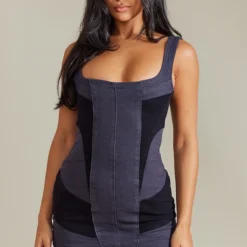 Robe En Jean Noire à Parties Contrastantes -Jupe Lumine Soldes Boutique 0c8b3112ff23324295944edcd9ac84ed7a4d869b cna7328 3