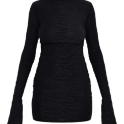 Robe Moulante Texturée Noire à Manches évasées -Jupe Lumine Soldes Boutique 0d0f6c6de99962684c6aff790bb29bd149c1d7a0 cna6682 5