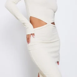 Robe Longue Côtelée Texturée Crème à Découpes Croisées -Jupe Lumine Soldes Boutique 0d28c6f4a635ce922b9f11a2ba8733ad8ff8ad44 cnd1333 4