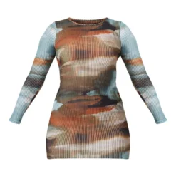 Robe Moulante En Jersey Texturé Multicolore Imprimé Abstrait à Manches Longues -Jupe Lumine Soldes Boutique 0da4136620080169af8db961841c82b2e87d50f7 cnd5813 5