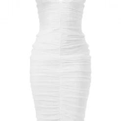 Robe Mi-longue Très Froncée En Mesh Blanc à Armatures -Jupe Lumine Soldes Boutique 0dc1cbca86d33e72e1aac6bd6221a127a51b022f cnd7703 5