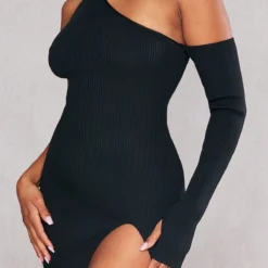 Mini Robe En Maille Tricot Côtelée Noire Asymétrique à Fente 8 Mini Robe En Maille Tricot Côtelée Noire Asymétrique à Fente -Jupe Lumine Soldes Boutique 0e87ed8c7ea774b20af6997a85adfe8f596de278 cnb6421 4