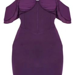 Robe Moulante Froncée Prune Drapée à Col Bardot Et Détail Bonnets -Jupe Lumine Soldes Boutique 10464333bb3e544c154fd26b68ac27bb97a0c545 cnb9151 5