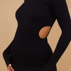 Robe Moulante Côtelée Structurée Noire à Découpes Et Col Montant -Jupe Lumine Soldes Boutique 108dd6c51b63cafc8b897a98f4ed3dca560545a9 cna6595 4