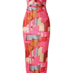 Robe Longue Plissée Découpée Rose Imprimé Abstrait à Dos Nu 9 Robe Longue Plissée Découpée Rose Imprimé Abstrait à Dos Nu -Jupe Lumine Soldes Boutique 113960f4e96274e304f3b08010ff3b27dbcc9763 cne3008 5