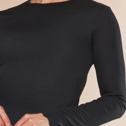 Robe Moulante Côtelée Noire à Col Rond Et Ourlet Légèrement Volanté -Jupe Lumine Soldes Boutique 114dcba401858848ff25796324fc9ea99e74139f cnb9629 4