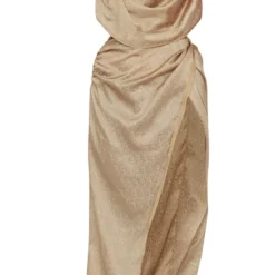 Robe Longue Satinée Dorée à Col Bénitier -Jupe Lumine Soldes Boutique 1359e8a696069f655263a8e923f48e1eaaf6a34d cne1844 5