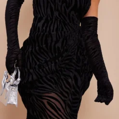 Robe Bustier Mi-longue Drapée Noire Imprimé Zèbre Effet Dévoré à Détail Gants -Jupe Lumine Soldes Boutique 13635fd4ea4615d48ce0a8a653e9f060b355c76a cna9137 4