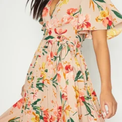 Robe Mi-longue Fleurie Plissée Rose -Jupe Lumine Soldes Boutique 140a4a36b9ccd57cc9b8910cab88a6bb723c2701 CLW7880 5