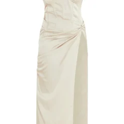 Plus Robe Mi-longue Satinée Champagne Drapée Sur Le Buste -Jupe Lumine Soldes Boutique 143bf8b87d5974244102006913b683b125c3435c cnc9567 5