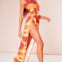 Logic Robe Fendue Longue Plissée Imprimé Orange -Jupe Lumine Soldes Boutique 14c0e770d13c1bfd1f1a0e3234ee248903eee6d3 cne8579 1