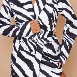 Robe Blazer Structurée Imprimé Zébré Noir & Blanc à Nouer Sur La Taille -Jupe Lumine Soldes Boutique 1576387c92e299b2795778d3d0ef7879145185e9 cmz5792 4