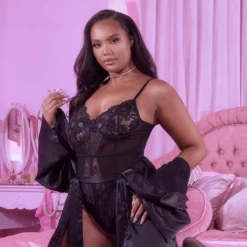 Robe De Chambre Satinée Noire -Jupe Lumine Soldes Boutique 159834e3a163192e62ce028f6d2bb676791835a0 clw1606 3