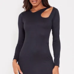 Logic Robe Moulante Côtelée Découpée Noire à Manches Longues -Jupe Lumine Soldes Boutique 15b107f70d18ecba4bd583200c528465dbd2f893 cnb7245 1