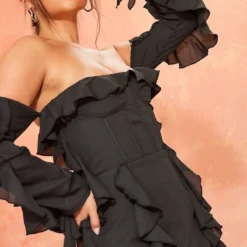 Robe Longue En Mousseline De Soie Noire à Corset Et Manches Longues 8 Robe Longue En Mousseline De Soie Noire à Corset Et Manches Longues -Jupe Lumine Soldes Boutique 16197ef4a8fe9003771c3b37529c0f5bec9df05c cne8542 4