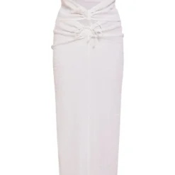 Robe Longue Bustier Texturée Froncée Blanche à Découpes -Jupe Lumine Soldes Boutique 16302f133e1cc337afba3b344c066eb01c6f1f95 cne8566 5