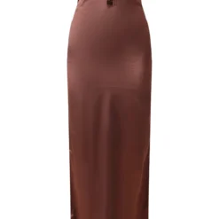 Robe Longue Satinée Chocolat à Dos Nu Et Découpes -Jupe Lumine Soldes Boutique 1654a3163268a8db879031b52a52449e9f2b2a73 cnd0613 5