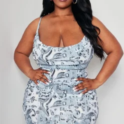 Plus Robe Moulante Argentée Imprimé Liquide Plissée à Col Bénitier -Jupe Lumine Soldes Boutique 1718e65f92312ce11ed3af2245b22a4437d20025 cne0542 3