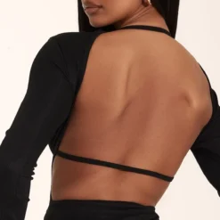 Robe Moulante Côtelée Noire à Dos Nu Et Manches Longues -Jupe Lumine Soldes Boutique 173b101de2eeb97548d0d485062136ad9e4c73d3 cnc5541 4