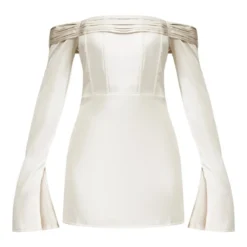 Robe Droite Satinée Plissée Champagne à Col Bardot Et Manches évasées 9 Robe Droite Satinée Plissée Champagne à Col Bardot Et Manches évasées -Jupe Lumine Soldes Boutique 175a7474d5eb47f0f1a86f2d82aefdd628474bfe cnc6160 5