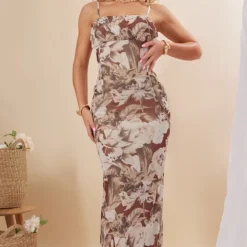 Robe Longue En Mesh Marron Fleuri à Buste Froncé 6 Robe Longue En Mesh Marron Fleuri à Buste Froncé -Jupe Lumine Soldes Boutique 189319ebeee5db42ddc55e962c358ac04aa49a64 cnd2050 3