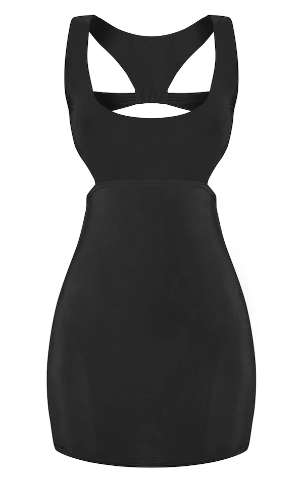 Robe Très Moulante Noire à Dos Nageur Et Découpes 5 Robe Très Moulante Noire à Dos Nageur Et Découpes – Image 5