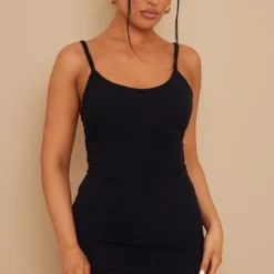 Robe Moulante Côtelée Noire à Bretelles Et Armatures -Jupe Lumine Soldes Boutique 19a81cb03d6f49db744a28fb45c1b2c5b9f824cd cmw6501 4