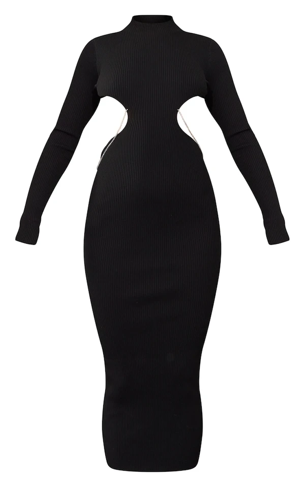 Robe En Maille Tricot Noire Dos Nu à Strass 5 Robe En Maille Tricot Noire Dos Nu à Strass – Image 5