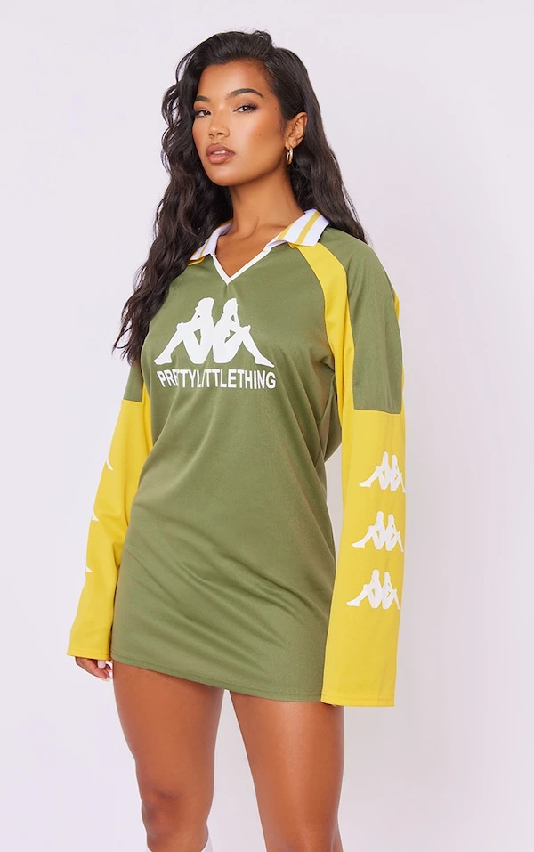 Robe T-shirt Style Universitaire Kaki 3 Robe T-shirt Style Universitaire Kaki – Image 3